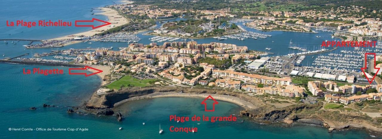 Ferienwohnung Cap D'Agde 300M Plage Du Mole,Vue Port,Parking,Lave Linge,Piscine Exterior foto